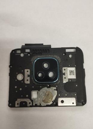 Середній корпус зі склом камери motorola e7 plus синій сервісний оригінал із розбирання