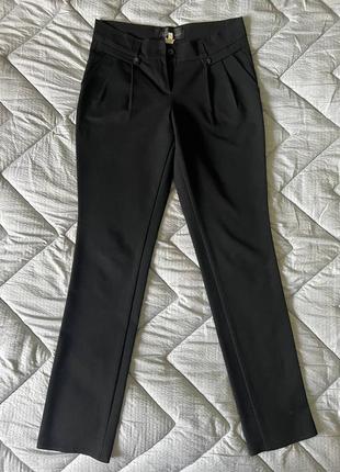 Класичні укорочені чорні брюки-галіфе xxs, xs, бавовна