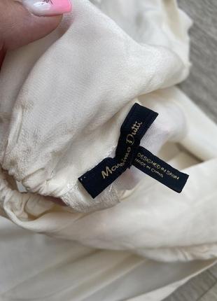 Элегантное платье стильное нежное кремовое красивое шелковое платье massimo dutti7 фото