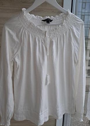 Белая блуза реглан dorothy perkins разм м сорочка5 фото
