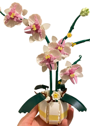 Конструктор 3d орхидея в горшке 616 мелких деталей