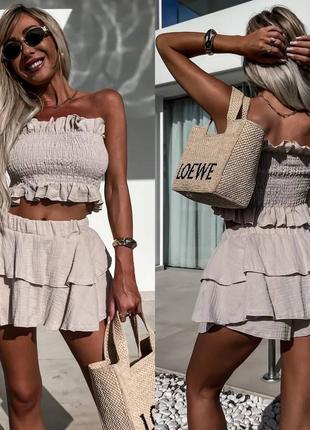 Костюм (шорти-спідниця + топ)8 фото