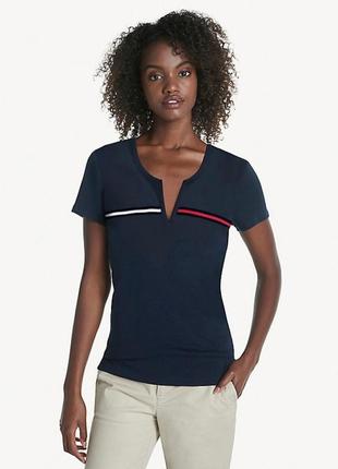 Нова футболка tommy hilfiger хлопкова натуральна блуза кофточка синя котонова