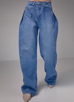 Жіночі широкі джинси baggy — синій колір, 40р (є розміри)