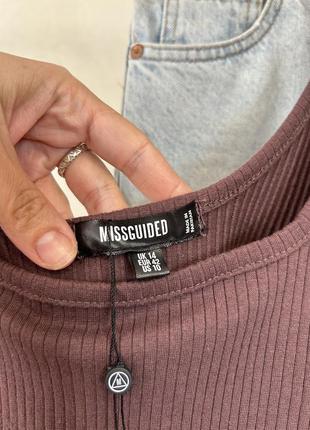 Новий коричневий боді в рубчик missguided 🤎🍫