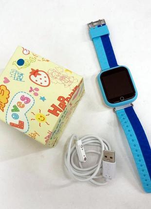 Дитячий розумний годинник з gps smart baby watch q750 blue, смарт годинник-телефон з сенсорним екраном та іграми5 фото