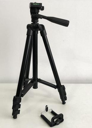 Штатив для телефона и фотоаппарата tripod 3120 pro портативный трипод 0,35-1.02м высота. цвет: черный