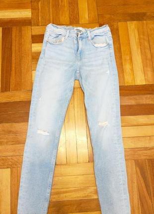 Голубые джинсы zara на рост до 164 см