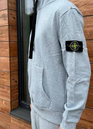 Худи stone island серый🔥