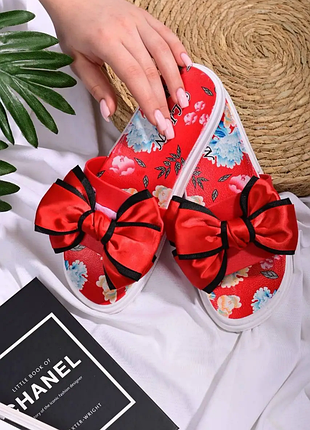 Шлепанцы женские красные б1586
