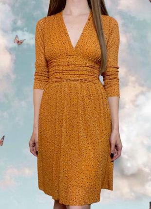 Новое оранжевое миди платье на низкий рост4 фото