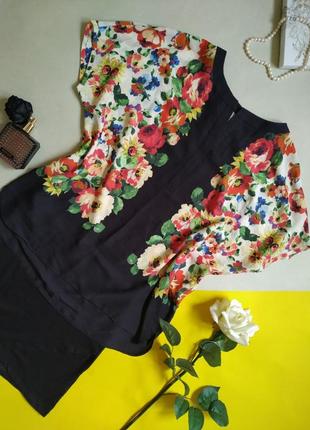 Дизайнерская блуза с цветочным принтом1 фото