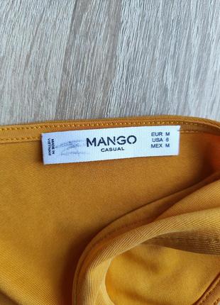 Женское желтое однотонное платье миди mango7 фото