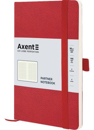 Блокнот axent partner soft skin 125x195 мм 96 аркушів у клітинку червоний (8616-06-a)
