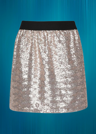Короткая мини юбка с блестками блестящая мини-юбка в паетку паетках золото золотая яркая клубная све2 фото