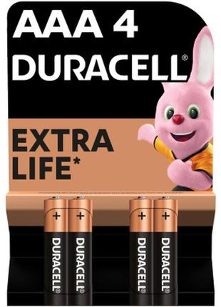 Батарейка duracell aaa лужні 4 шт. в упаковці (5000394052543 / 81545421)