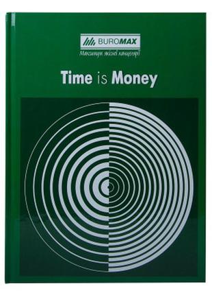 Канцелярська книга buromax а4 time is money, 96 аркушів, клітинка, зелена (bm.2400-104)