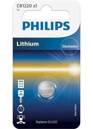 Батарейка philips cr1220 philips lithium (cr1220/00b)
