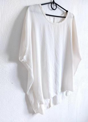 Молочная шифоновая блуза с красивой спинкой2 фото