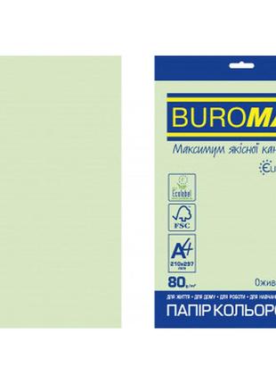 Бумага buromax а4, 80g, pastel green, 20sh, euromax (bm.2721220e-15)