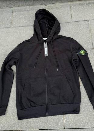 Олімпійка зіп худі stone island чорний