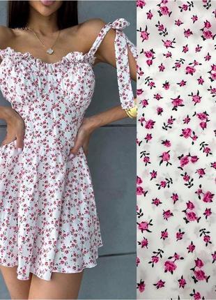 Чарівний яскравий літній комбінезон - сукня софт з шортами принтований якісний10 фото