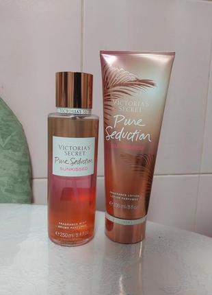 Набор лосьон + спрей victoria's secret sunkissed лимитка лимитированная коллекция