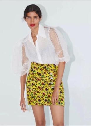 Мини юбка в цветочный принт в стиле zara