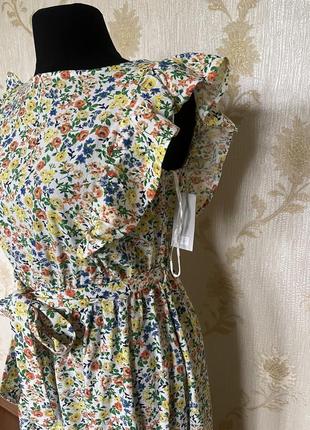 Плаття міді у квітковий принт з 100% бавовни2 фото