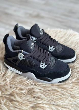 Nike air jordan 4 retro se black canvas premium