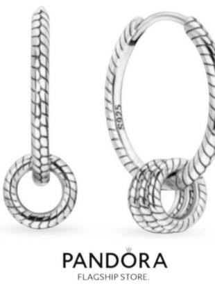 Сережки кільця срібло silver_pandora original кольца трансформери