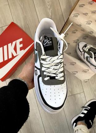 Nike air force 1 white&amp;grey mustang3 фото