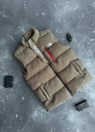 Жилетка the north face хаки &lt;unk&gt; спортивные безрукавка тн