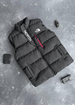 Жилетка зе норт фейс чорна / брендові безрукавки the north face