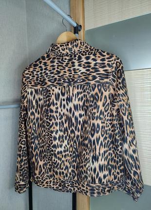 Женская, рубашка льняная.куртка льняная. леопардовый принт. плотная рубашка. saint tropez. лен.2 фото