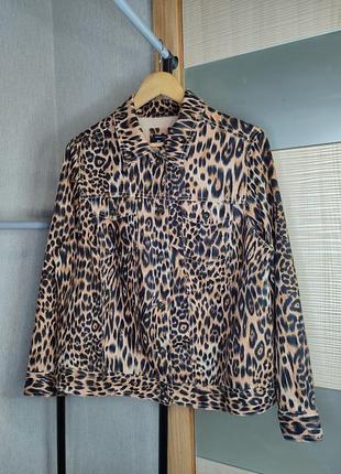 Женская, рубашка льняная.куртка льняная. леопардовый принт. плотная рубашка. saint tropez. лен.5 фото