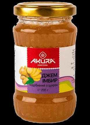 Джем имбирь измельченный с сахаром, 200 мл, akura