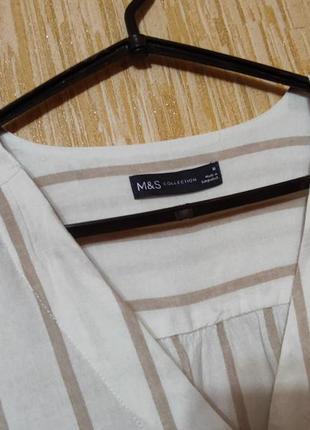Женская льняная блуза рубашка с длинными рукавами р.52/uk166 фото