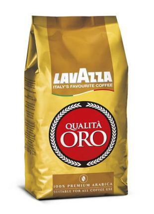 Кава lavazza в зернах 1000 г, пакет qualita oro (prpl.20566)