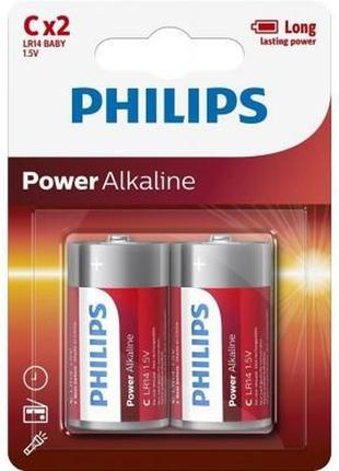 Батарейка philips c lr14 power alkaline * 2 (lr14p2b/10)