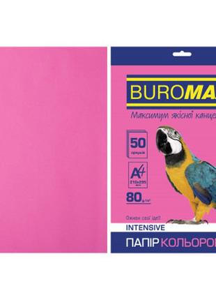 Бумага buromax а4, 80g, intensive crimson, 50sh (bm.2721350-29)