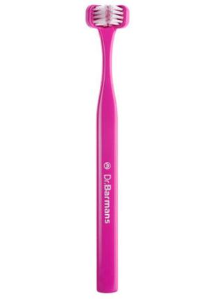 Зубна щітка dr. barman's superbrush compact тристороння м'яка рожева (7032572876328-pink)