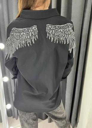 ❤️ розпродаж рубашка термостразы крылья ангела6 фото