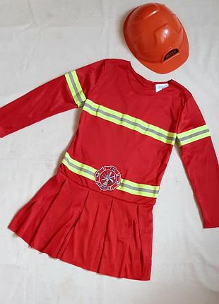 Пожарный платье карнавальное профессии на девочку 5-6 лет