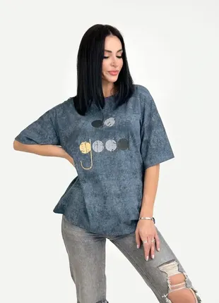 Базова жіноча футболка вільного крою з принтом туреччина6 фото