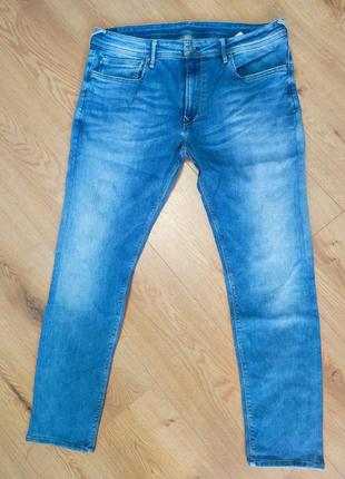 Джинси чоловічі сині блакитні прямі завужені slim fit pepe jeans denim basic jeans man, розмір xl