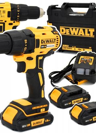 Компактний акумуляторний безщітковий дриль-шурупокрут dewalt dcd777s2t-qw 18v 2×1.5ah