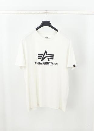 Чоловіча футболка alpha industries white1 фото