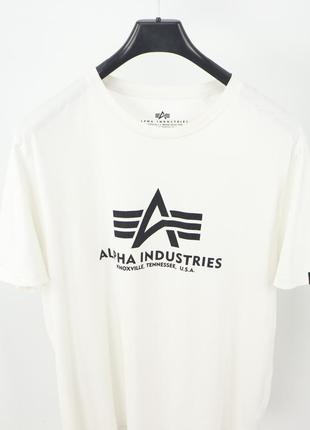 Чоловіча футболка alpha industries white2 фото