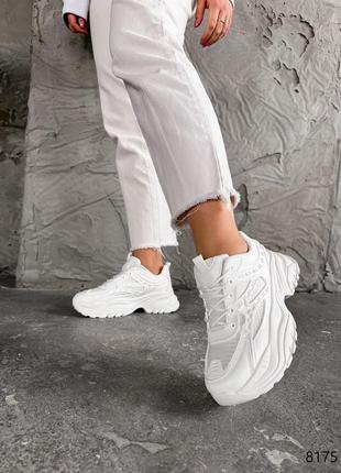 Кросівки жіночі paulus білі екошкіра  код: 8175/лш матеріал: текстиль + гума колір: білий підошва: 5